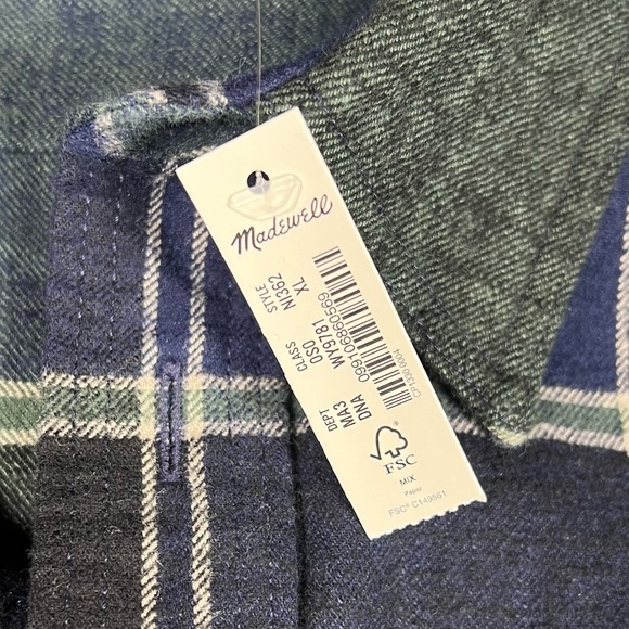 Madewell Flannel Mens XL Plaid Work Shirt Heavyweight Easy Fit Farmer Outdoors - Picture 5 of 11
